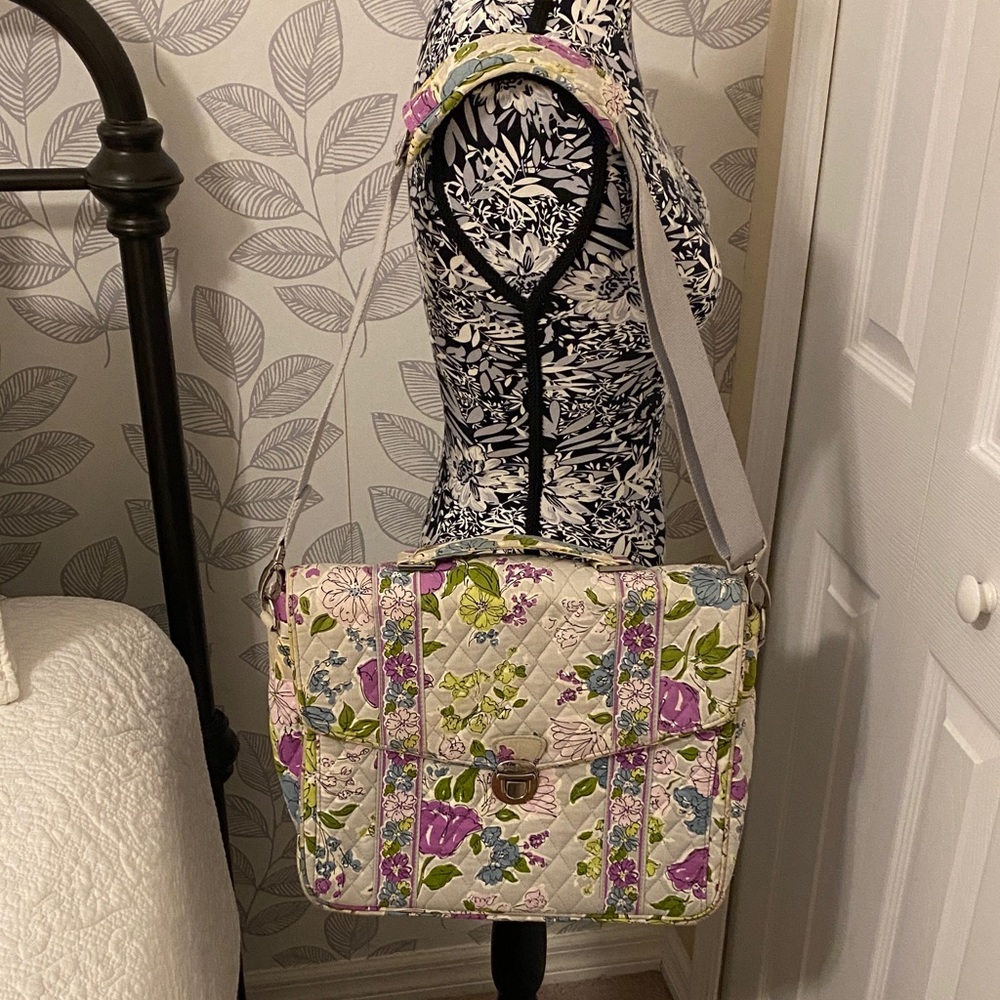 Retired Vera Bradley Watercolor messenger laptop crossbody bag